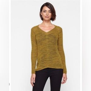 Eileen Fisher Alpaca & Wool V Neck Sweater. XS  Green/Citron EUC
